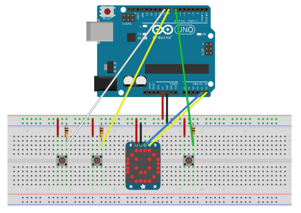 8x8 led matrix arduino game drawing