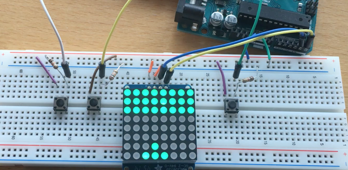 8x8 LED matrix - Atari Breakout inspired Arduino game - Makertech